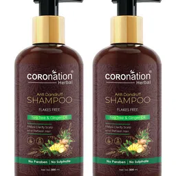 COROnation Herbal Set of 2 Tea Tree & Ginger Oil Anti Dandruff Shampoo 300 ml Each-1