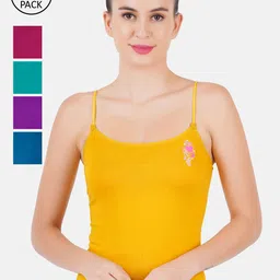 Ramraj Women Pack Of 5 Assorted Pure-Cotton Camisoles-image-48