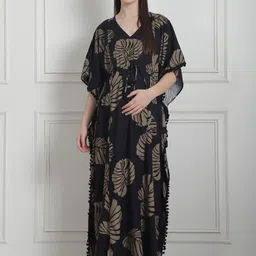 Secret Wish Printed Maxi Maternity Kaftan Nightdress-image-27