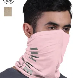FREECULTR Unisex Pink and Beige Pack Of 2 Printed Anti Microbial Bamboo Bandana Headband-53