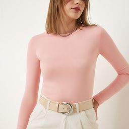 Happiness istanbul Round Neck Solid Top-image-52