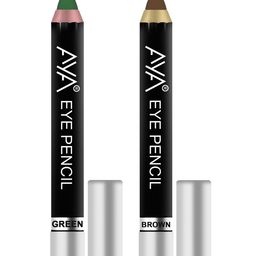 AYA Set of 2 Eye Liner Kajal Pencils in Green and Brown-48