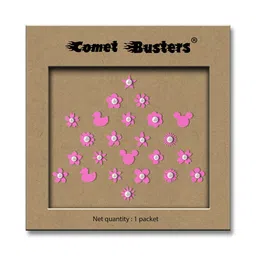 Comet Busters Pink Embellished Reusable Designer Stickers - 24 Pcs-46