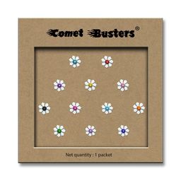 Comet Busters Set of 12 Multicolored Floral Bindis-3