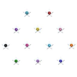 Comet Busters White Embellished Star Shaped Reusable Designer Stickers - 12 Pcs-53