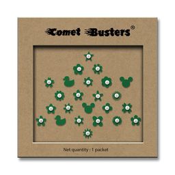 Comet Busters Green Embellished Reusable Designer Stickers - 24 Pcs-50