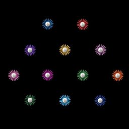 Comet Busters Multicoloured Embellished Reusable Floral Designer Stickers - 12 Pcs-48