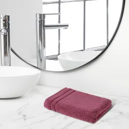 Himeya Purple Terry Cotton Anti-Bacterial 650 GSM Reversible Hand Towel-image-32