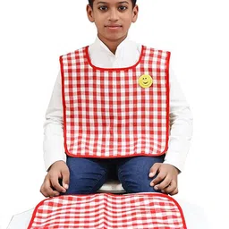 SWITCHON Kids Checked Waterproof Apron with Dining Sheet-22