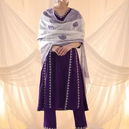 Anouk Floral Embroidered Regular Kurta with Trousers & With Dupatta-picture-12