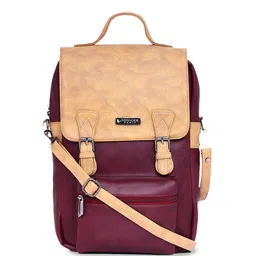 VOYAGER PARIS Unisex Colourblocked Leather Backpack-30