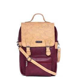 VOYAGER PARIS Unisex Colourblocked Leather Backpack-10