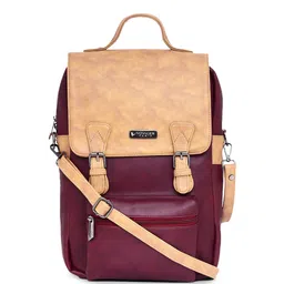 VOYAGER PARIS Colourblocked Vegan Leather Backpack-image-55