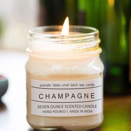 Aromatic Fables White Champagne Scented Candle Square Glass Jar-6