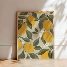 Aura Yellow & Green Floral and Botanical Wooden Wall Frame-image-80