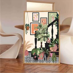 Aura Green & Cream-Coloured  Floral and Botanical Wooden Wall Frame-picture-19