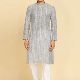 RAJUBHAI HARGOVINDAS Striped Mandarin Collar Cotton Regular Kurtas-image-64