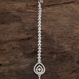 Kushal's Fashion Jewellery Rhodium Plated Stone Studded Maang Tikka-image-24