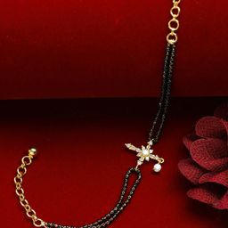 Jazz and Sizzle Gold-Plated Gold-Toned AD Studded Hand Mangalsutra-50