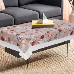 Dakshya Industries Brown & Beige Floral Printed 4-Seater Rectangle Table Cover-36
