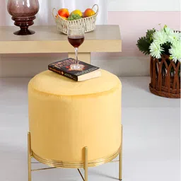 Shadowkart Yellow Textured Puffies Ottoman-7