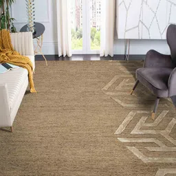 saraswatii global Brown Geometric Hand Tufted Rectangular Carpet-24