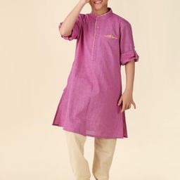 Fabindia Boys Band Collar Cotton Kurta-58