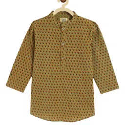 Tiber Taber Boys Ethnic Motifs Printed Cotton Kurta-image-38