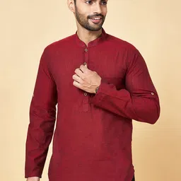 indus route by Pantaloons Mandarin Collar Thread Work Pathani Kurta-picture-27
