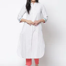 Biba Women White Striped Straight Kurta-picture-27