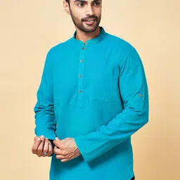indus route by Pantaloons Mandarin Collar Cotton Pathani Kurta-picture-43