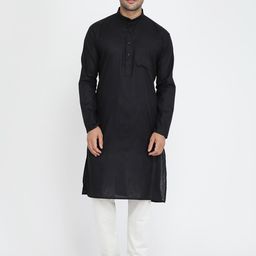 ROYAL KURTA Cotton Mandarin Collar Kurtas-image-54
