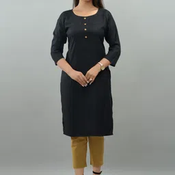 IQRAAR Women Black Pathani Kurta-image-20