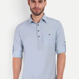 Springberry Men Thread Work Handloom Pathani Kurta-picture-5