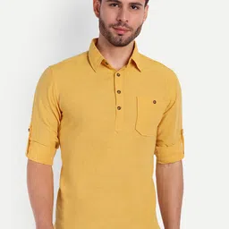 Springberry Men Thread Work Handloom Pathani Kurta-picture-7
