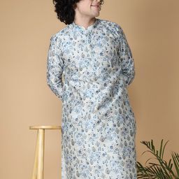 NAMASKAR Men Ethnic Motifs Printed Silk Kurta-image-74