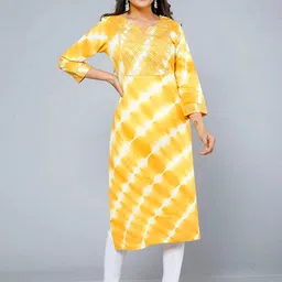 Jevi Prints Leheriya Dyed Thread Work Kurta-picture-56