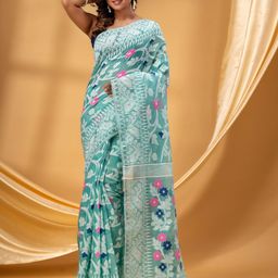 DESH BIDESH Woven Design Pure Cotton Jamdani Saree-picture-5