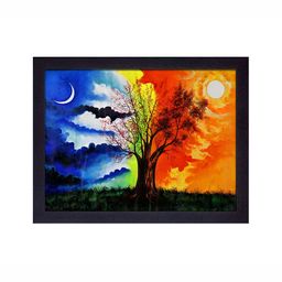 masstone Brown Synthetic Wooden Floral and Botanical Wall Paintings-image-83