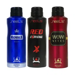 Neels Men Set of Royale, Red Extreme & Wow Nites Deodorants - 200 ml Each-16