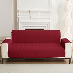 HOUSE OF QUIRK Maroon Printed Single Seater Quilted Water-Resistant Sofa Mat With Arms-image-18