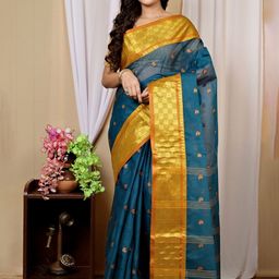 DipDiya Ethnic Motifs Pure Cotton Taant Saree-image-50
