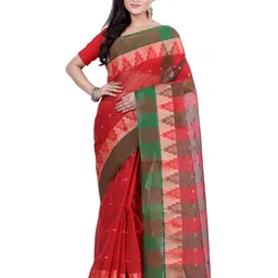 Ruuprekha Woven Design Zari Pure Cotton Taant Saree-picture-42