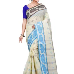 PuJoy Woven Design Pure Cotton Taant Saree-picture-25