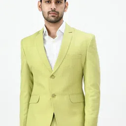 TrulyFeb Men Green Solid Slim-Fit Single Breasted Formal Blazer-picture-21