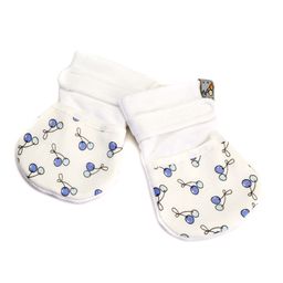 Mi Dulce An'ya Organic Cotton Mittens Cherry Print - Blue-25