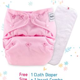 Babyhug Free Size Reusable Cloth Diaper With Insert - Pink-23