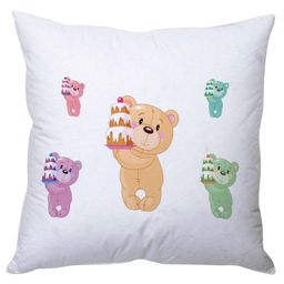 Stybuzz Bear With Cake Cushion Cover - White-image-10