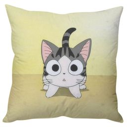 Stybuzz Confused Kitty Cushion Cover - Yellow-image-92