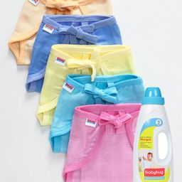Babyhug U Shape Muslin Nappy Set Lace Small Pack Of 5 - Multicolor- 1 Qty and Babyhug Liquid Laundry Detergent - 550 ml- 1 Qty-image-17